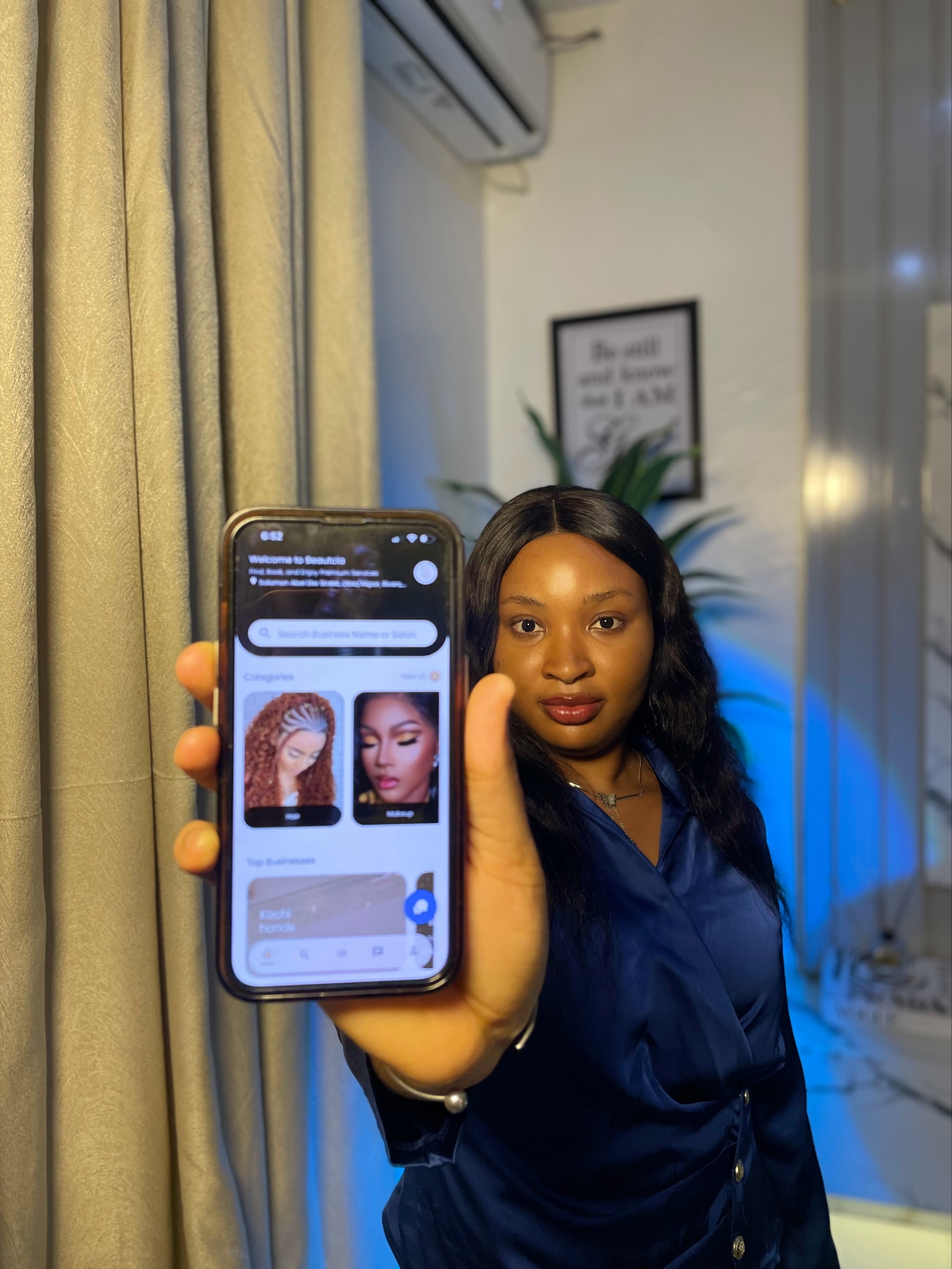 Beautcia content creator showcasing beauty work